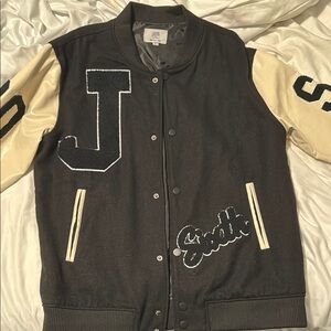 Black and Cream Varsity Jacket